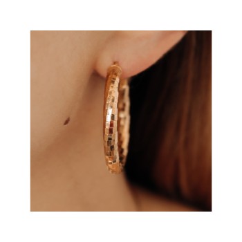 925 STERLING SILVER GOLD PLATED HOOP EARRINGS ITALY