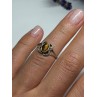 Vintage 925 Sterling Silver Amber Ring Size 5