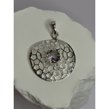 925 Sterling Silver Alexandrite Pendant Length 1.8 Inch