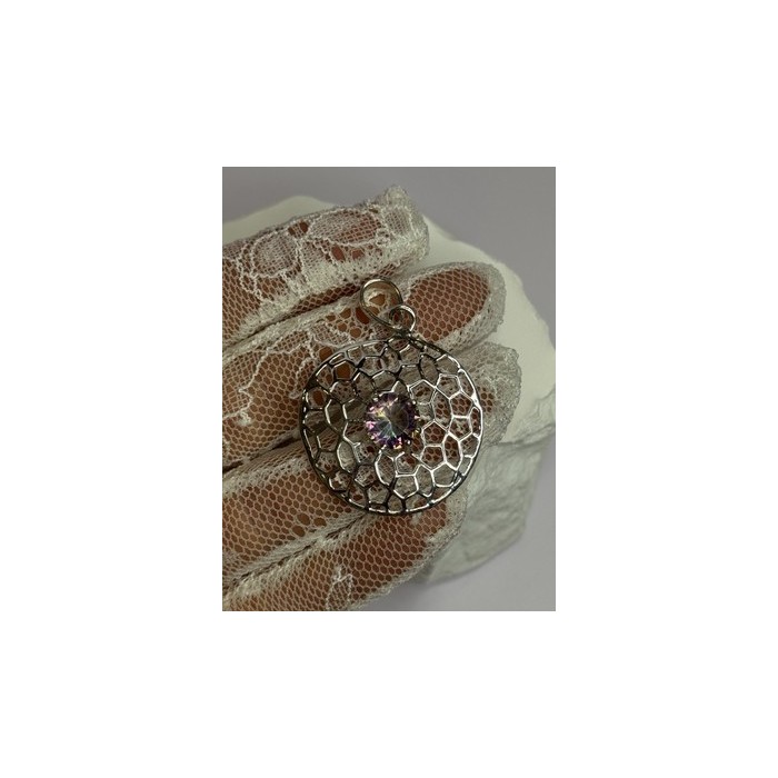 925 Sterling Silver Alexandrite Pendant Length 1.8 Inch