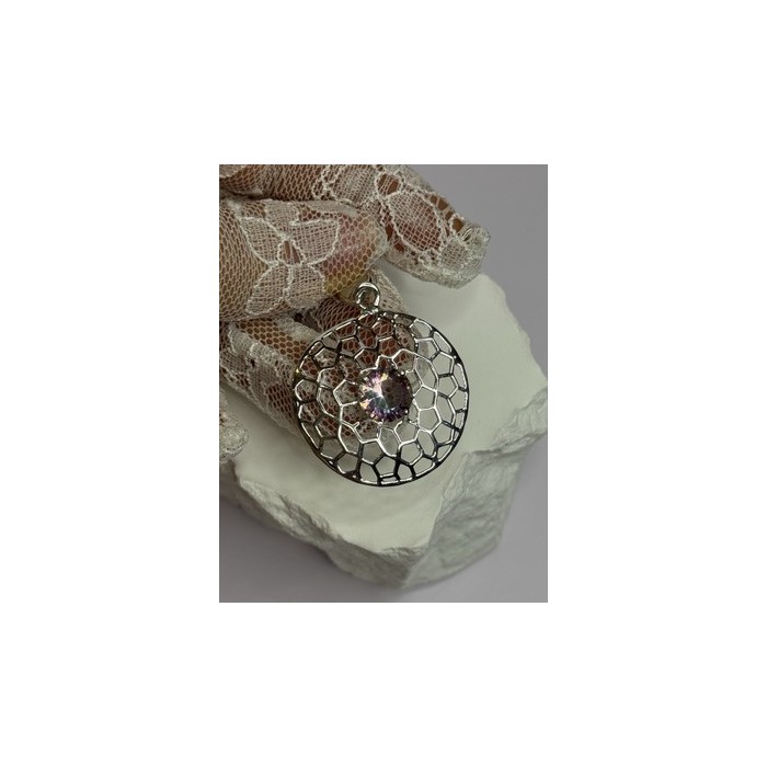 925 Sterling Silver Alexandrite Pendant Length 1.8 Inch