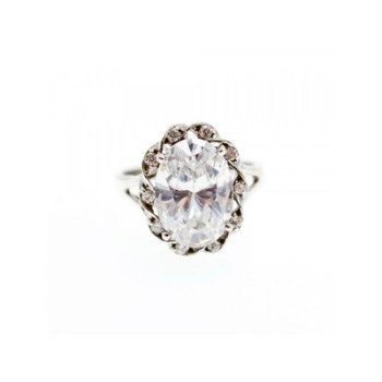 925 Sterling Silver CZ Ring Size 9