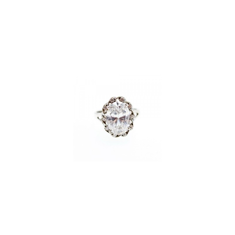 925 Sterling Silver CZ Ring Size 9