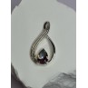 925 Sterling Silver Alexandrite Pear Pendant Length 1.5 Inch