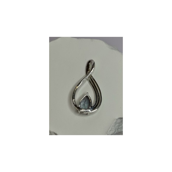 925 Sterling Silver Alexandrite Pear Pendant Length 1.5 Inch