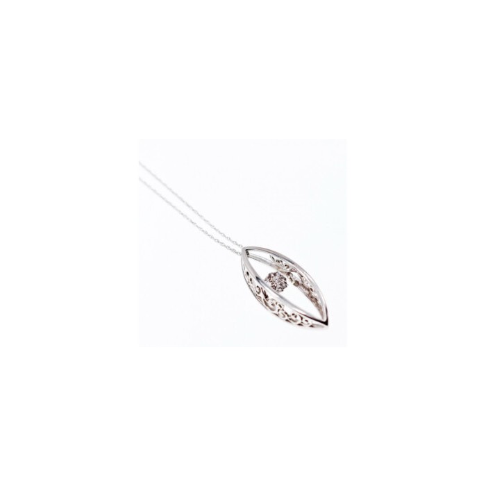 10K WHITE GOLD DIAMONDS CHAIN WITH PENDANT