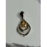 925 Sterling Silver Citrine Pear Pendant Length 1.3 Inch