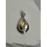 925 Sterling Silver Citrine Pear Pendant Length 1.3 Inch