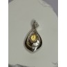 925 Sterling Silver Citrine Pear Pendant Length 1.3 Inch