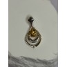 925 Sterling Silver Citrine Pear Pendant Length 1.3 Inch