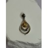 925 Sterling Silver Citrine Pear Pendant Length 1.3 Inch