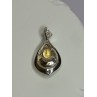 925 Sterling Silver Citrine Pear Pendant Length 1.3 Inch