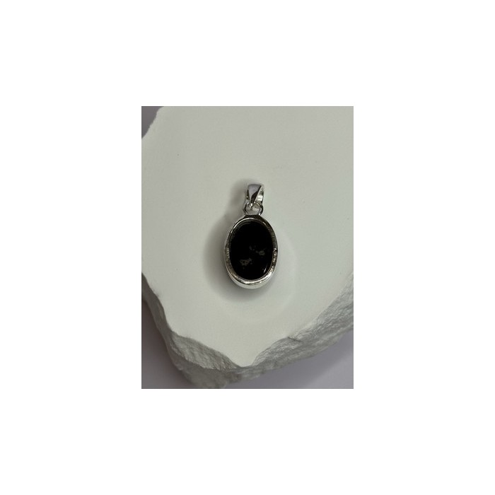 925 Sterling Silver Black Onyx Pendant Length 1.2 Inch