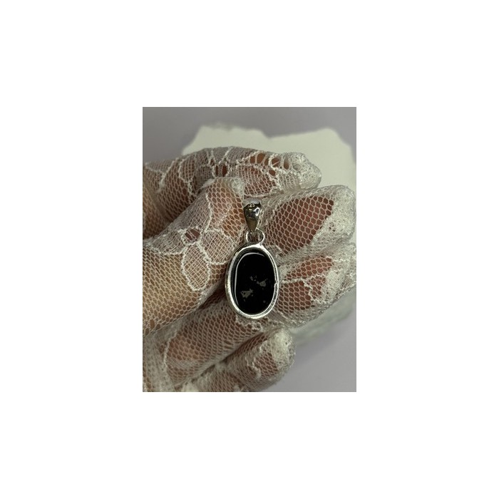 925 Sterling Silver Black Onyx Pendant Length 1.2 Inch