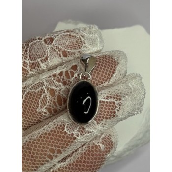925 Sterling Silver Black Onyx Pendant Length 1.2 Inch