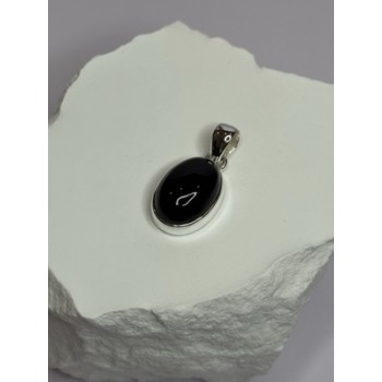 925 Sterling Silver Black Onyx Pendant Length 1.2 Inch