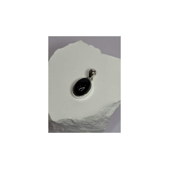 925 Sterling Silver Black Onyx Pendant Length 1.2 Inch