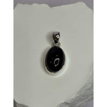 925 Sterling Silver Black Onyx Pendant Length 1.2 Inch