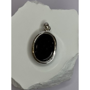 925 Sterling Silver Black Onyx Pendant Length 1.7 Inch