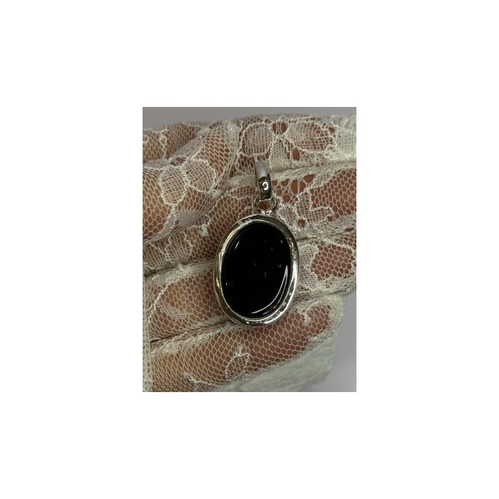 925 Sterling Silver Black Onyx Pendant Length 1.7 Inch