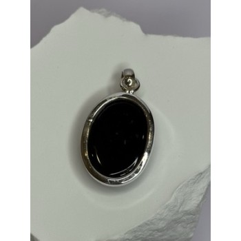 925 Sterling Silver Black Onyx Pendant Length 1.7 Inch
