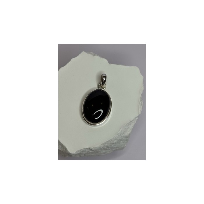 925 Sterling Silver Black Onyx Pendant Length 1.7 Inch