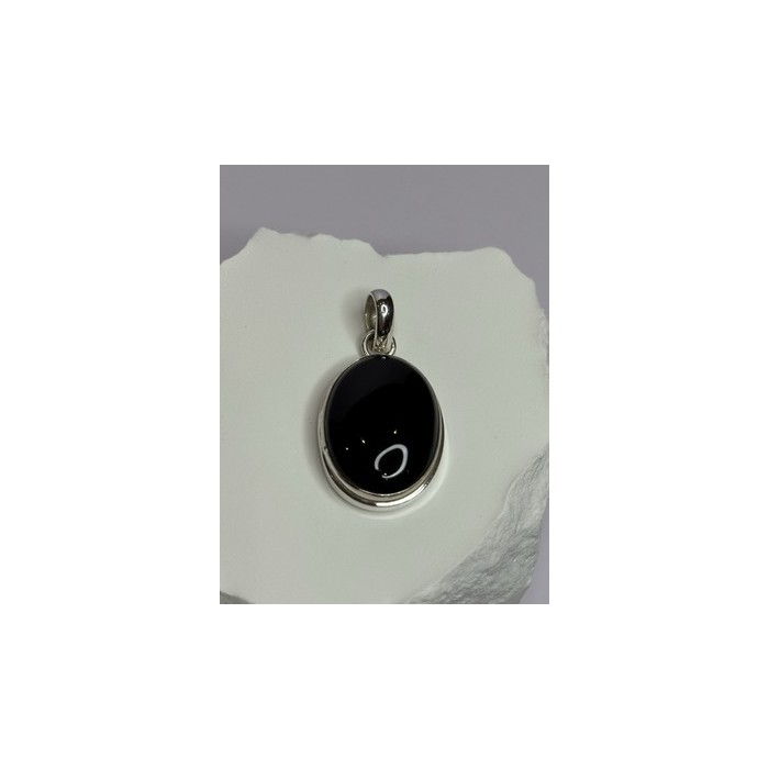 925 Sterling Silver Black Onyx Pendant Length 1.7 Inch