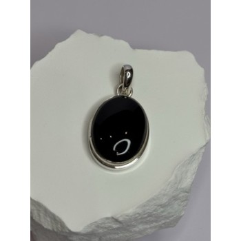 925 Sterling Silver Black Onyx Pendant Length 1.7 Inch
