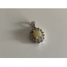 925 Sterling Silver Opal & CZ Pendant