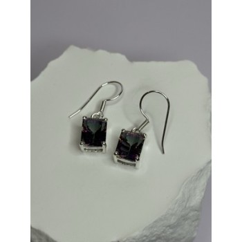 925 Sterling Silver Alexandrite Elegant Earrings Length 1.2 Inch