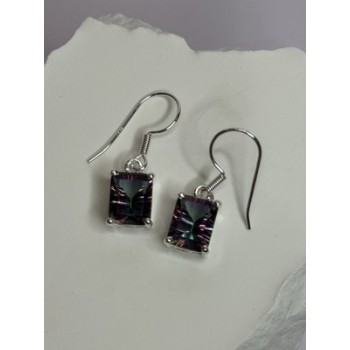 925 Sterling Silver Alexandrite Elegant Earrings Length 1.2 Inch