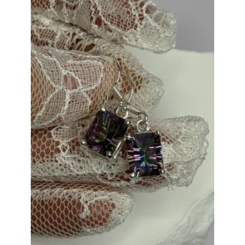 925 Sterling Silver Alexandrite Elegant Earrings Length 1.2 Inch