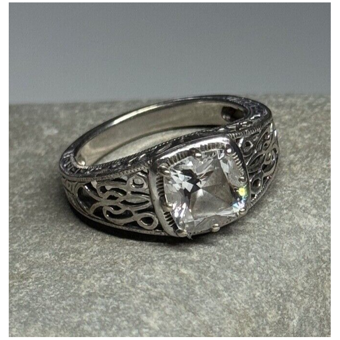 925 Sterling Silver Achroite (tourmaline) Ring Size 6