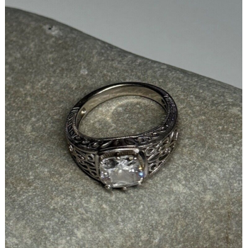 925 Sterling Silver Achroite (tourmaline) Ring Size 6