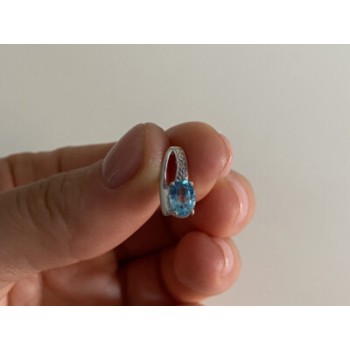 925 Sterling Silver Topaz & Diamond Pendant