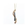 10K YELLOW GOLD SAPPHIRES & DIAMONDS CHAIN WITH PENDANT
