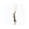 10K YELLOW GOLD SAPPHIRES & DIAMONDS CHAIN WITH PENDANT