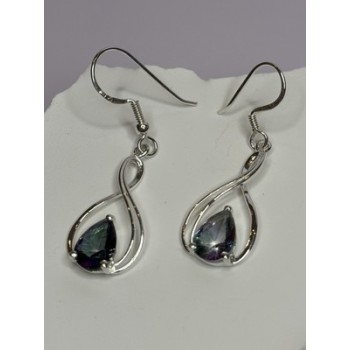 925 Sterling Silver Alexandrite Earrings Length 1.8 Inch
