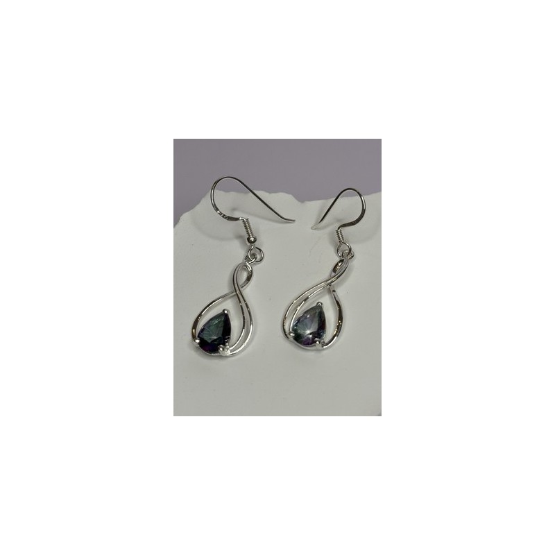 925 Sterling Silver Alexandrite Earrings Length 1.8 Inch