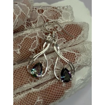 925 Sterling Silver Alexandrite Earrings Length 1.8 Inch