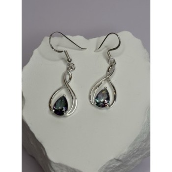 925 Sterling Silver Alexandrite Earrings Length 1.8 Inch