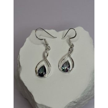 925 Sterling Silver Alexandrite Earrings Length 1.8 Inch