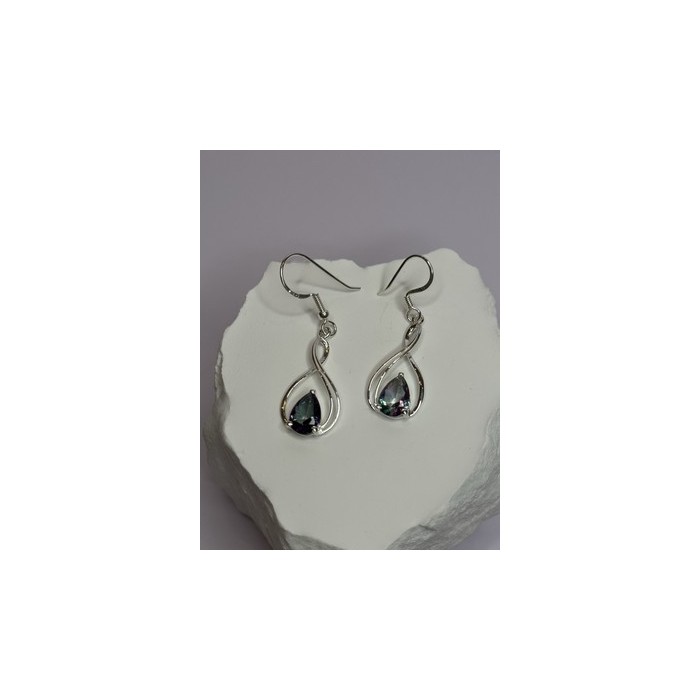 925 Sterling Silver Alexandrite Earrings Length 1.8 Inch