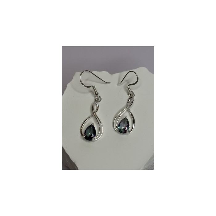 925 Sterling Silver Alexandrite Earrings Length 1.8 Inch