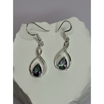 925 Sterling Silver Alexandrite Earrings Length 1.8 Inch