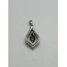 925 Sterling Silver Blue & White Spinel Pendant Length 33 Mm