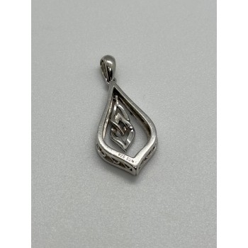 925 Sterling Silver Blue & White Spinel Pendant Length 33 Mm