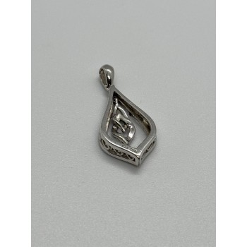 925 Sterling Silver Blue & White Spinel Pendant Length 33 Mm