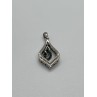 925 Sterling Silver Blue & White Spinel Pendant Length 33 Mm