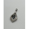 925 Sterling Silver Blue & White Spinel Pendant Length 33 Mm